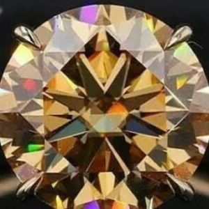 Huge and rare 17.80 karats Stunning Champagne Diamond Solitaire Ring.